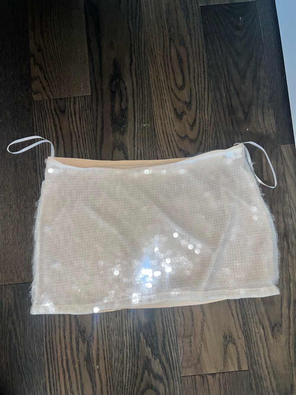 superdown White Sequin Mini Skirt